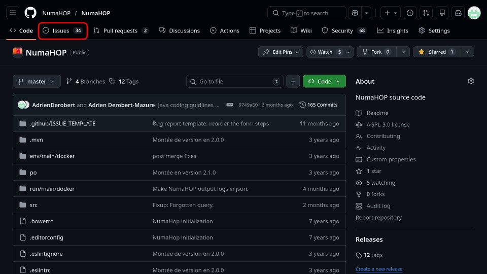 Issue Tab